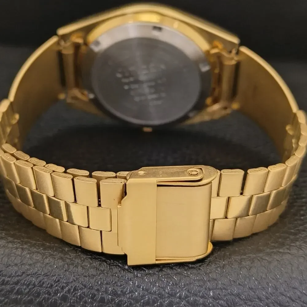 Vintage 1995 Arabic Citizen Automatic Mens Gold Watch W/daydate & Blue accents